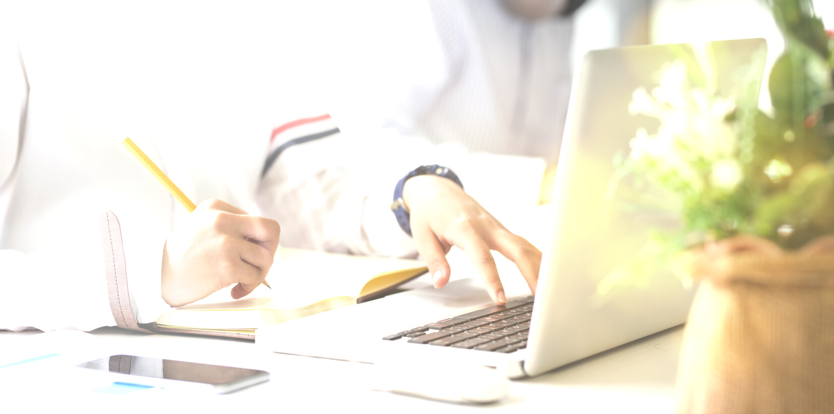 Person In White Long Sleeve Shirt Using Macbook